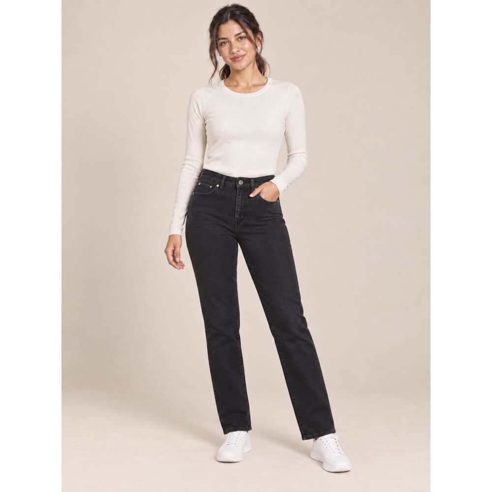 Lauren Ralph Lauren Premier Straight Crop Jeans Women 8 Black